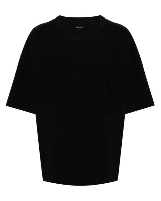 Camiseta con bolsillo de parche en el pecho Lemaire de hombre de color Black