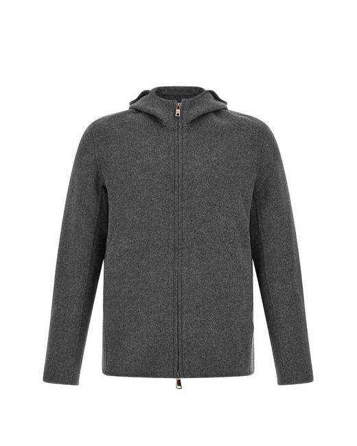 Giorgio Brato Gray Hooded Jacket for men