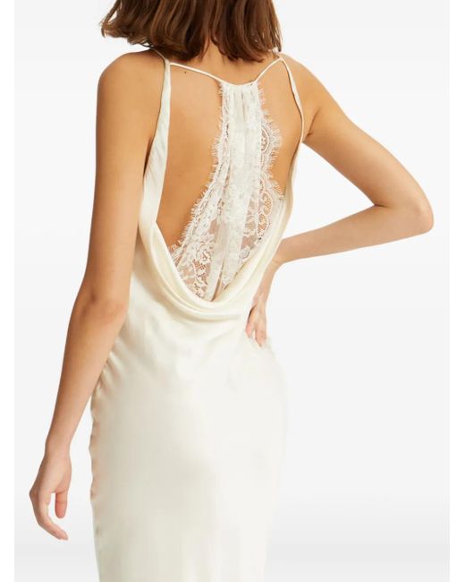 ROTATE BIRGER CHRISTENSEN White Abendkleid mit drapiertem Ausschnitt