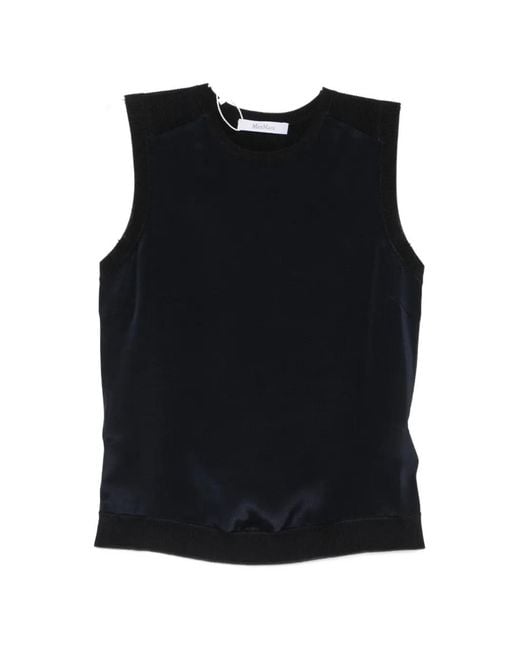 Max Mara Black Ginseng Sleeveless Top