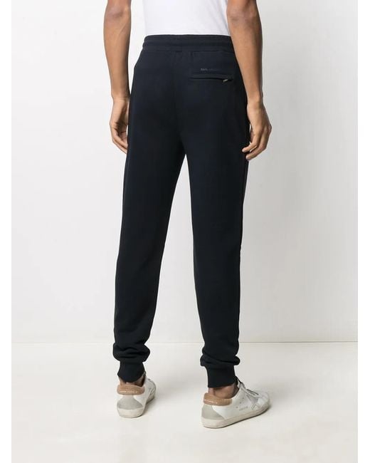 Karl Lagerfeld Blue K Embroidery Track Pants for men