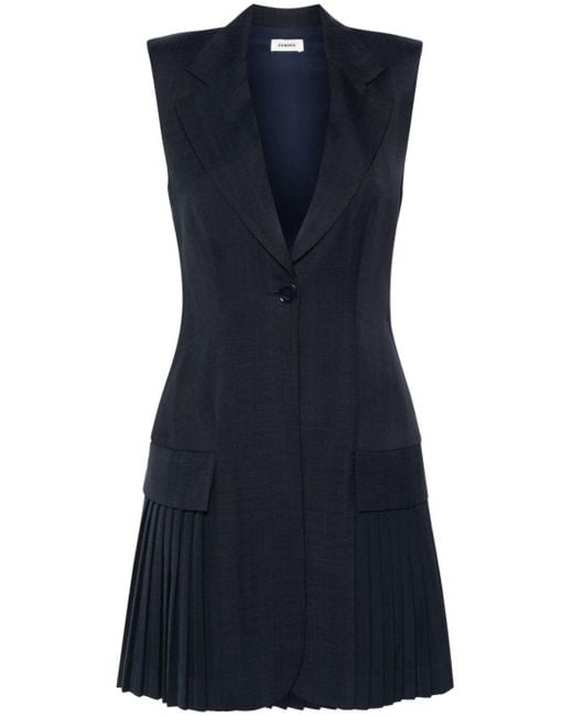 Sandro Blue Pleated Vest Mini Dress