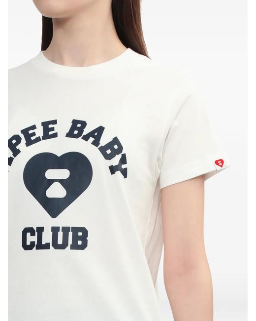 A Bathing Ape White Heart Logo T-Shirt