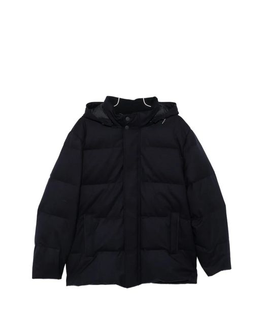 Canali Blue Hooded Padded Jacket for men