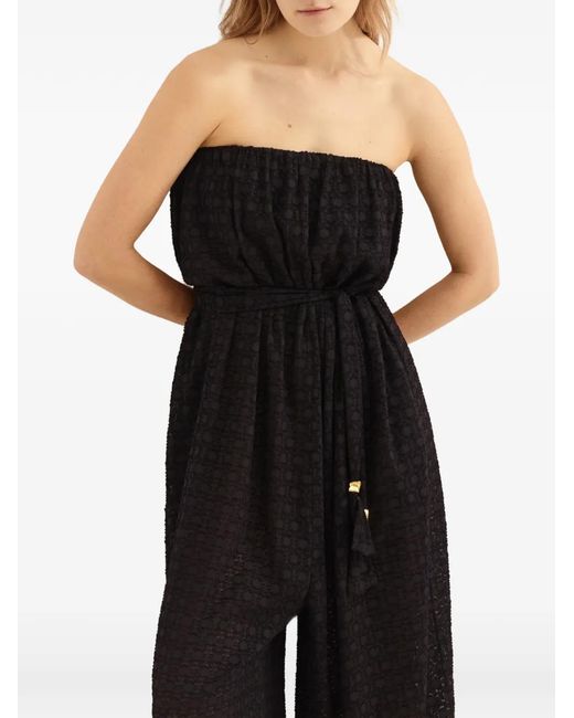 Eres Black Strapless Metallic Jumpsuit