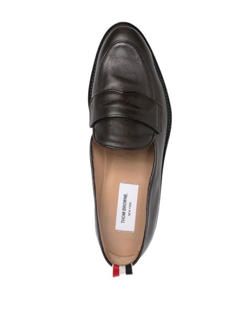 Thom Browne Gray Grosgrain-Loop Trim Loafers for men