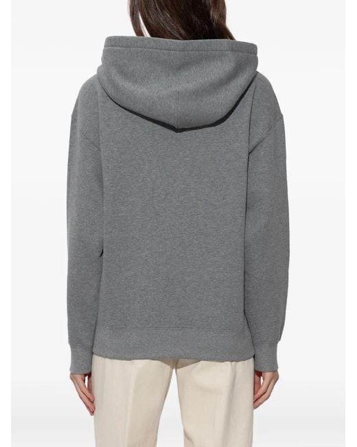 Jil Sander Gray Logo-Print Drawstring Hoodie