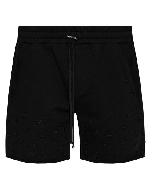 Amiri Black Appliqué-Detail Cotton Shorts for men