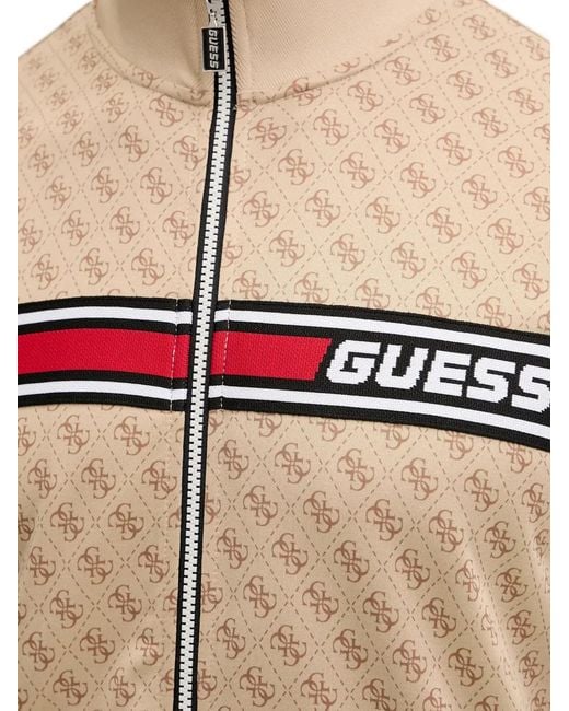 Guess Natural Monogram Zip-Fastening Track Jacket for men