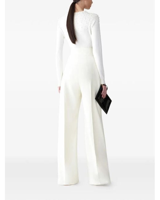 Carolina Herrera White Embellished Top