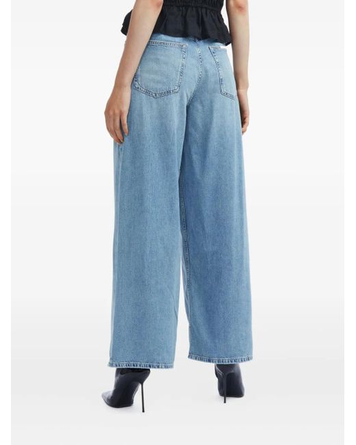 Rag & Bone Blue Five-Pocket Wide-Leg Jeans