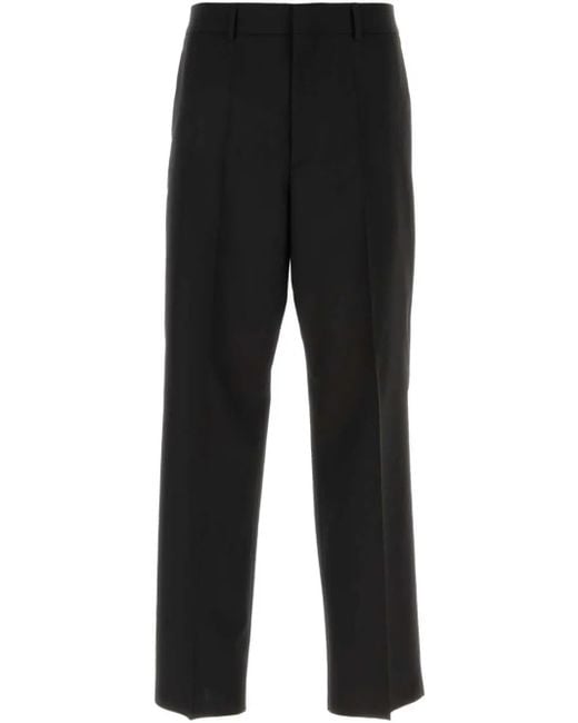 Valentino Garavani Black Tailored Wool Trousers for men