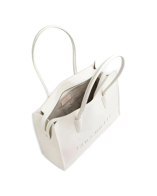 Coccinelle White Rectangular Shape Shoulder Bag