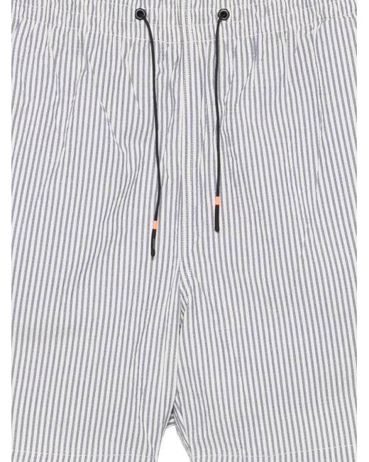 Rrd White Striped Drawstring Shorts for men