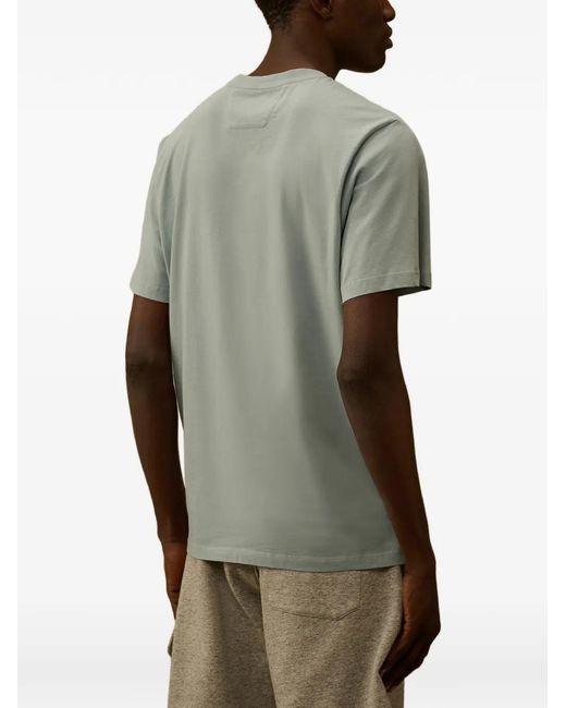 C P Company Gray 30/1 Jersey Short-Sleeve Printed T-Shirt for men