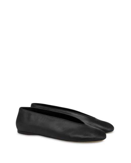 Moschino Black Duck" Dancer Leather Flats