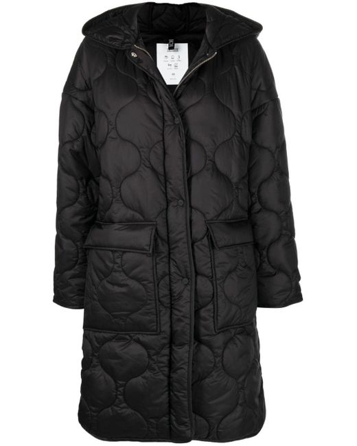 Closed Synthetic Quilted Hooded Coat in Black | Lyst