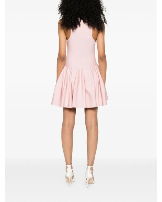 Brandon Maxwell Pink Tulip Knit Mini Dress