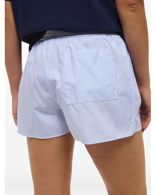 Sporty & Rich White Logo-Detailing Striped Boxer Shorts