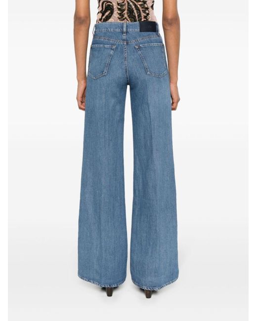 7 For All Mankind Blue Lotta High-rise Flared Jeans