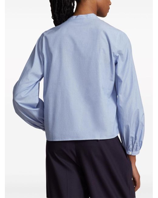 Blusa con scollo a V di Polo Ralph Lauren in Blue