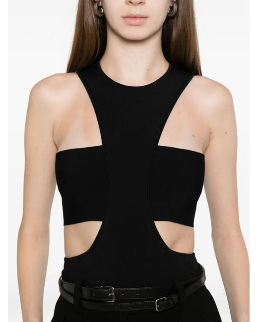 McQueen Black Cutout Top