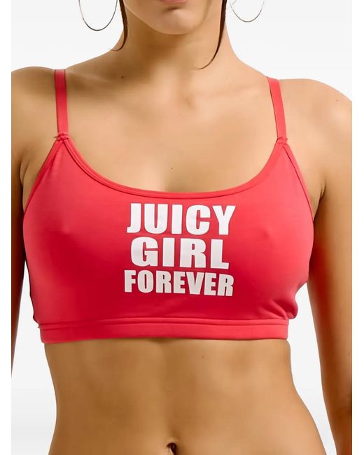 Juicy Couture Red Logo-Print Bralette