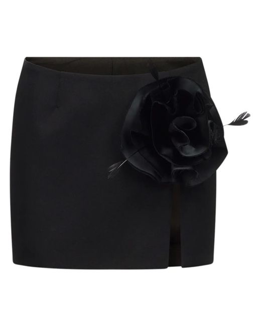 Minifalda con apliques florales Area de color Black