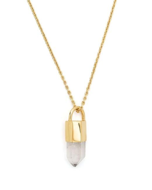 Parts Of 4 Metallic Talisman Quartz Pendant Necklace