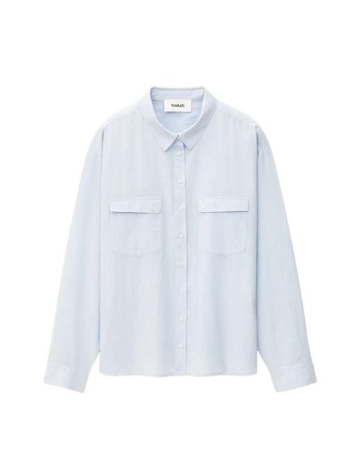 Ba&sh White Porzia Front-Pocket Buttoned Shirt
