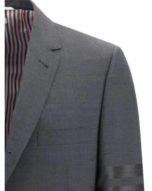 Thom Browne Gray Wool Single-breasted Blazer Jacket for men