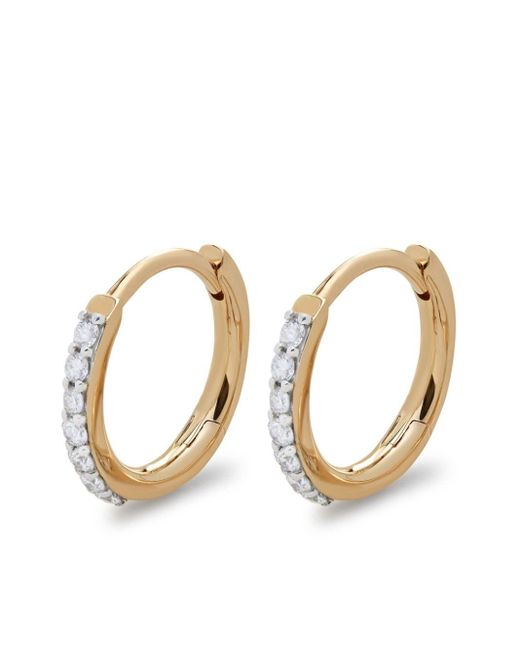 monica vinader gold 14kt Yellow Gold Diamond Huggie Earrings