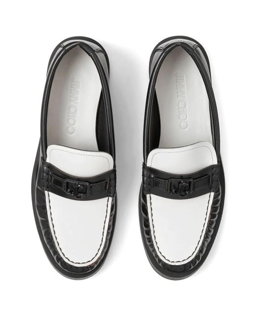 Jimmy Choo Addie Leren Loafers in het Black