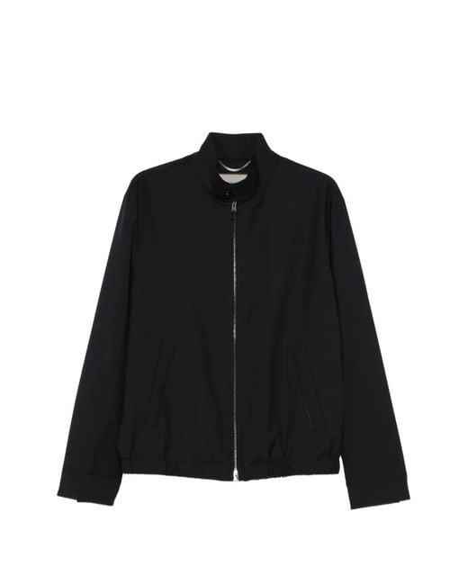 Canali Black Zip-Up Bomber Jacket for men
