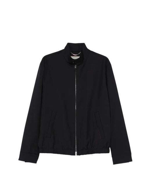Canali メンズ ブラック ジップアップ ボンバージャケット 【公式通販】