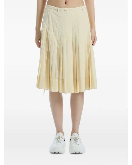 Falda Midi Con Cinturón Low Classic de color Yellow