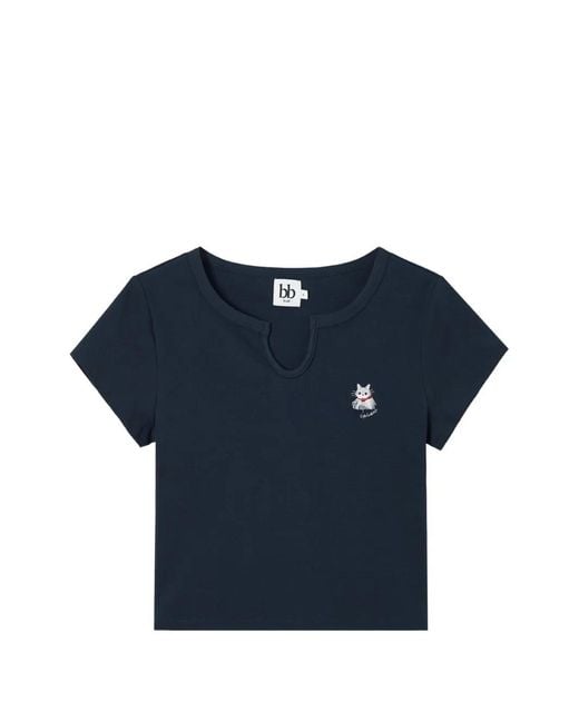 B+ AB Blue Cat-Patch T-Shirt