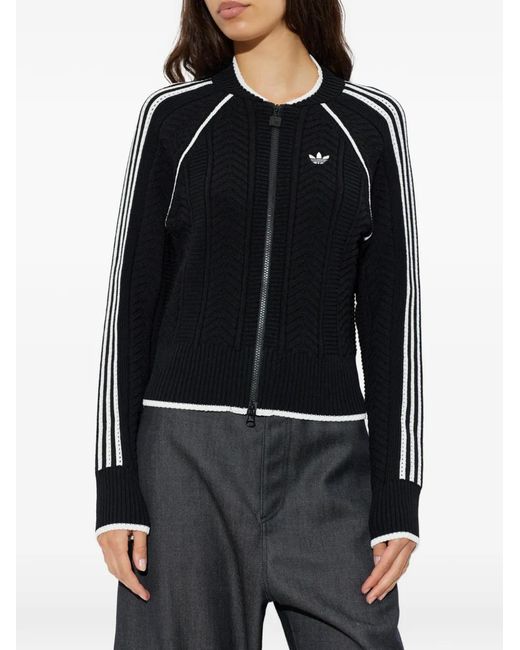 Adidas Black Cardigan À Capuche Détachable