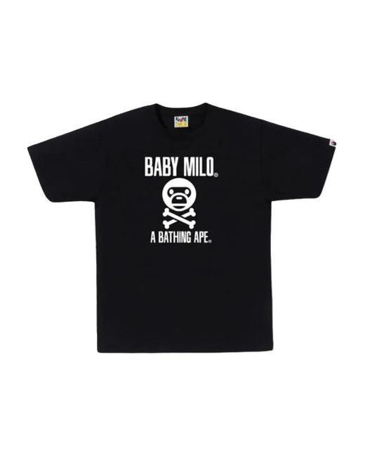 A Bathing Ape Black Baby Milo Crossbone T-Shirt for men