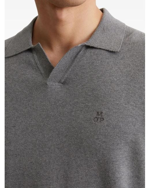 Marc O' Polo Gray Long-Sleeve Polo Sweater for men
