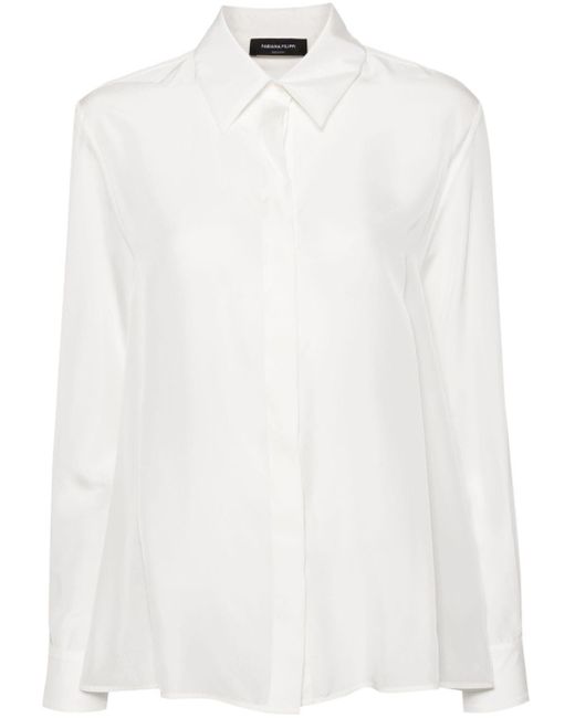 Fabiana Filippi White Long-sleeve Silk Shirt