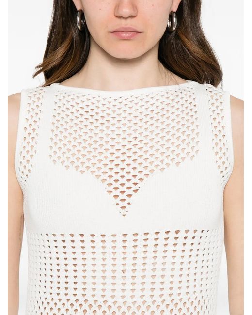 Sportmax White Spxfesta Midi Dress