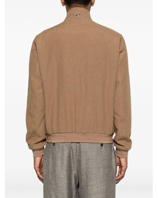 Herno Brown Flap-Pockets Bomber Jacket for men