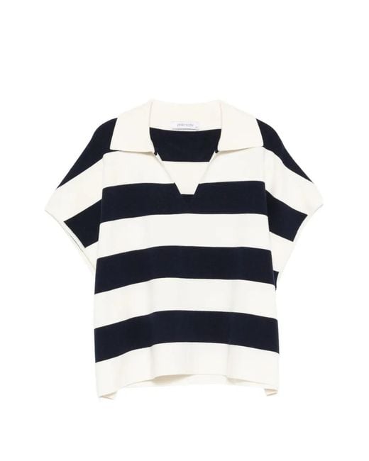 Philo-Sofie Cashmere Blue Striped Collared Top