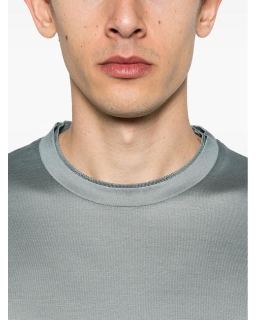 Canali Blue Cotton T-Shirt for men