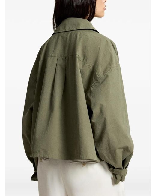 Polo Ralph Lauren Green Lace-Up Cotton Blouse
