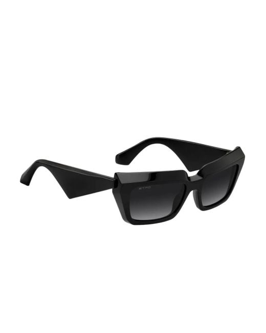 Etro Black Geometric-Frame Sunglasses