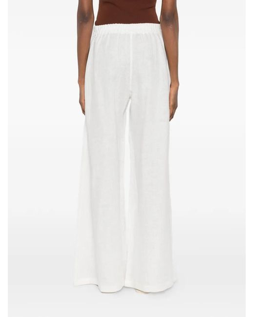 Maurizio Braschi White Wide-Leg Trousers