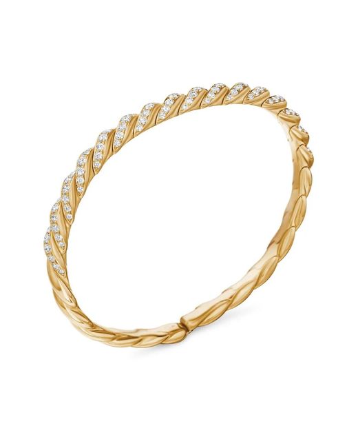 David Yurman White 18Kt Sculpted Cable Flex Bracelet (5Mm)