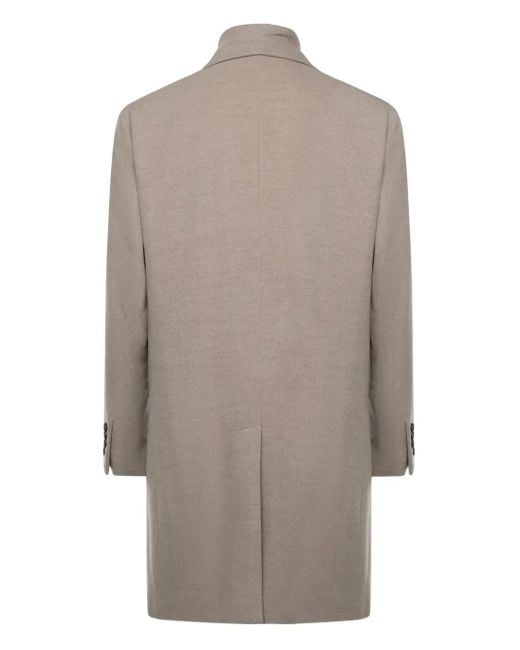 Eleventy Gray Zip Single-Breasted Coat for men